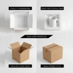 Safe delivery packaging for HL NOVA Mind Your Own Business Coffee Mug showing shock-proof thermocol mold and dual-layer heavy-duty box protection.