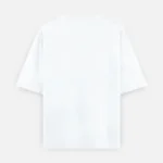 Back view of a white 240 GSM oversized cotton t-shirt, minimalist blank apparel.