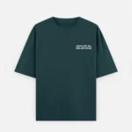 Petrol Blue 240 GSM cotton oversized printed t-shirt featuring the MOVE IN SILENCE graphic on the front chest.