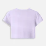 Lavender womens cropped baby tee 240 GSM stretch fit back view