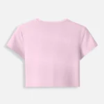 Light baby pink womens cropped baby tee 240 GSM stretch fit back view