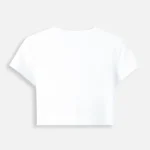 White womens cropped baby tee 240 GSM stretch fit back view